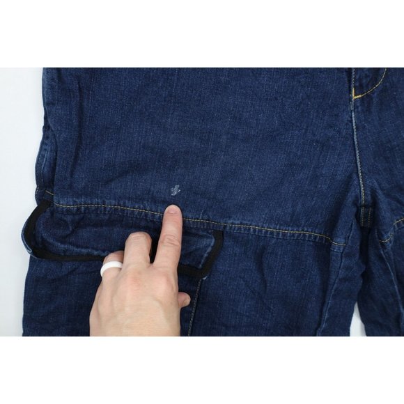 Vintage 90s Marithe Francois Girbaud Mens 38 Distressed Baggy Strap Denim Shorts - Picture 4 of 14